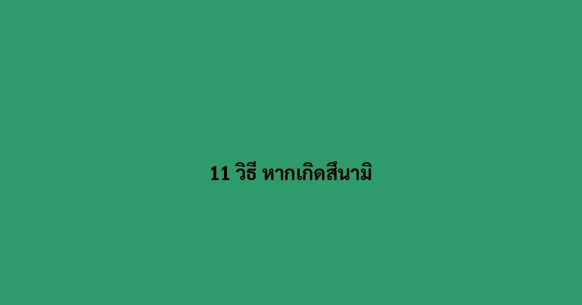 11 วิธี หากเกิดสึนามิ