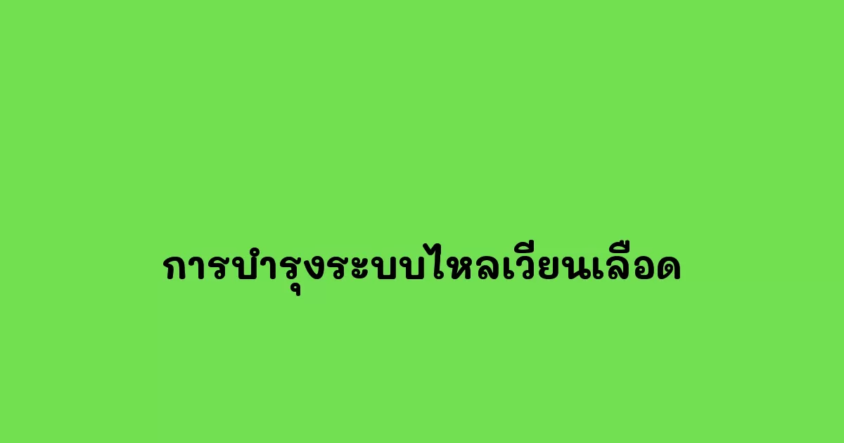 การบำรุงระบบไหลเวียนเลือด