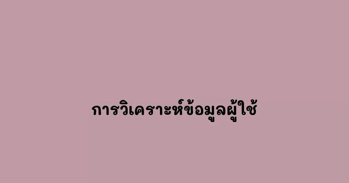 การวิเคราะห์ข้อมูลผู้ใช้