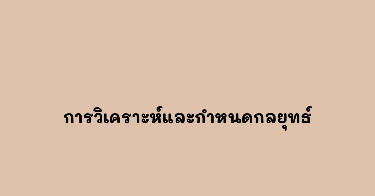 การวิเคราะห์และกำหนดกลยุทธ์