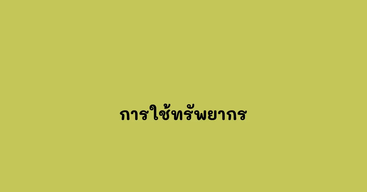 การใช้ทรัพยากร