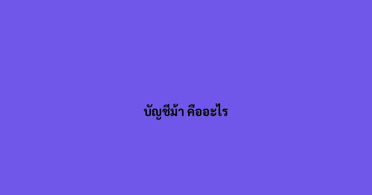 บัญชีม้า คืออะไร