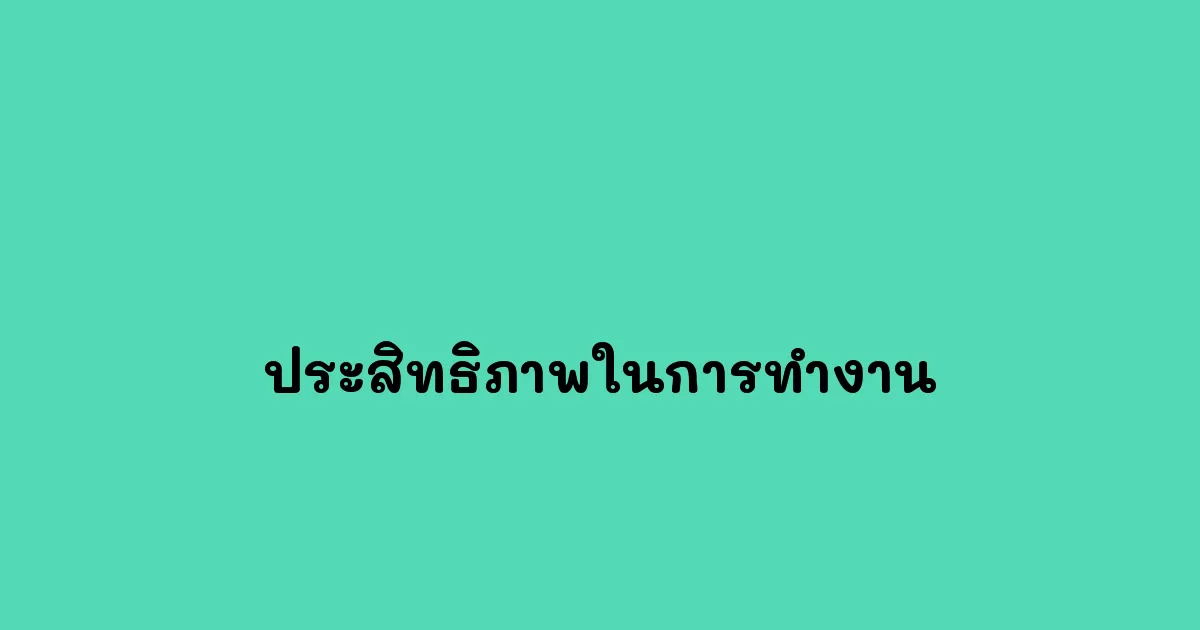 ประสิทธิภาพในการทำงาน