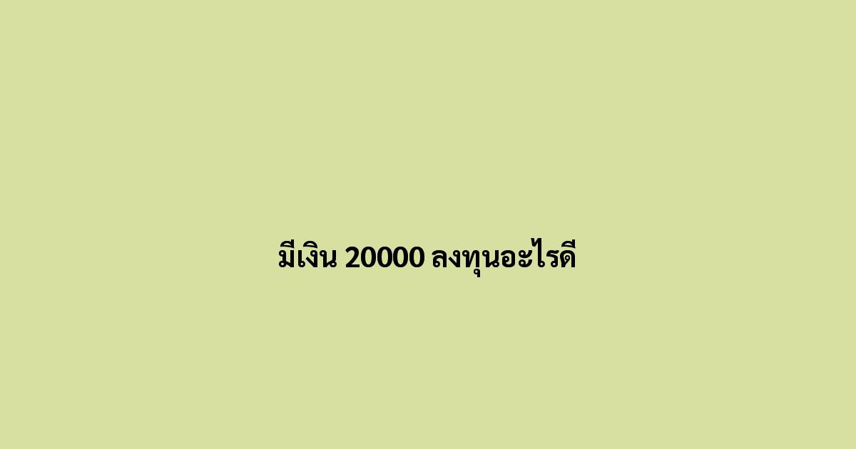 มีเงิน 20000 ลงทุนอะไรดี