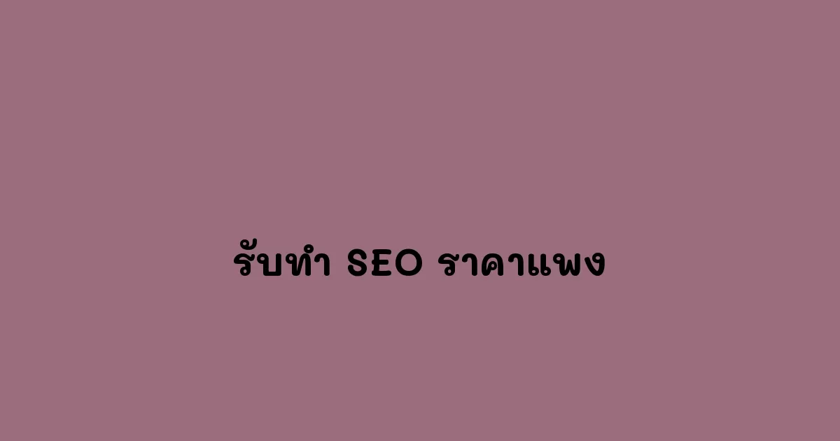 รับทำ SEO ราคาแพงที่สุดในโลก