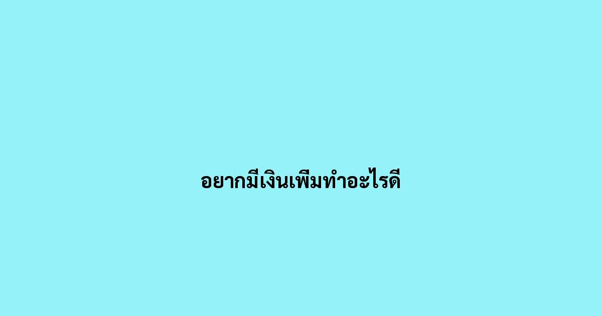 อยากมีเงินเพิ่มทำอะไรดี